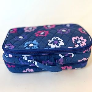 Vera Bradley Ellie Flowers Blush and Brush Makeup Case Travel Organizer